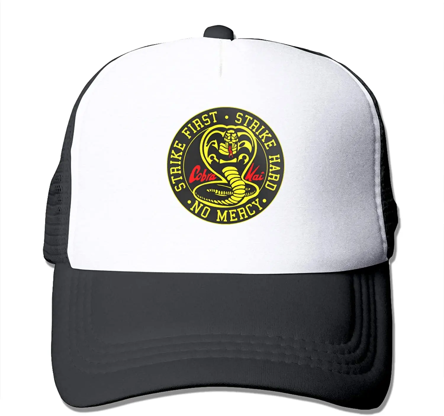 

Детская кепка для мальчиков и девочек, милая модная кепка-Кобра Кай, Кепка-тракер, регулируемая сетчатая бейсболка для занятий спортом на от...