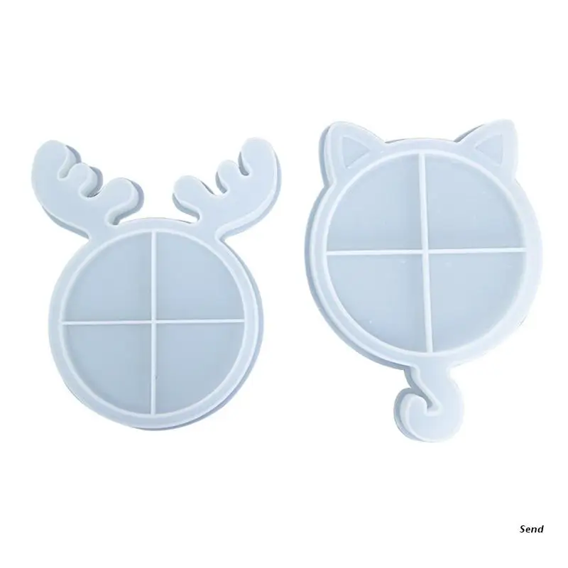 

Christmas Deer/Cat Tray Epoxy Resin Mold Serving Plate Silicone Mould DIY Crafts Jewelry Holder Casting Tool