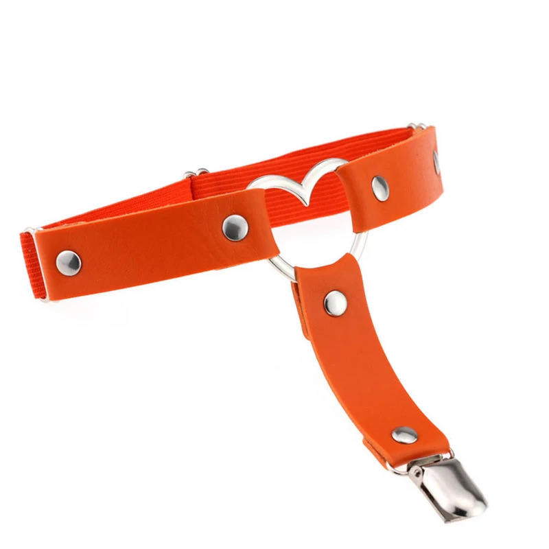 Горячие сексуальные Для женщин с заклепками любящее сердце ног Подвязки для в