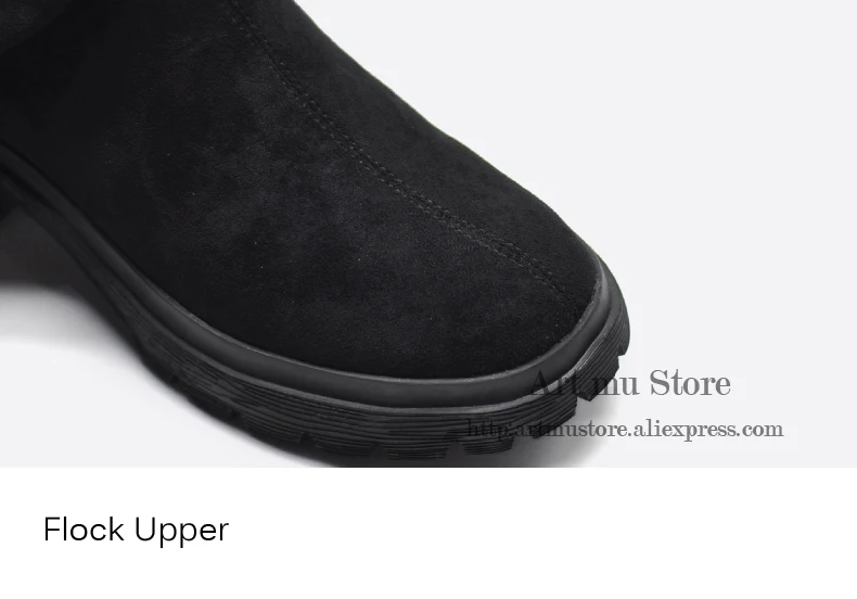 Artmu Original Women Boots Over-the-knee Butterfly Thick Bottom Elastic Boots Thin Boots Handmade High Boots New Black 9013