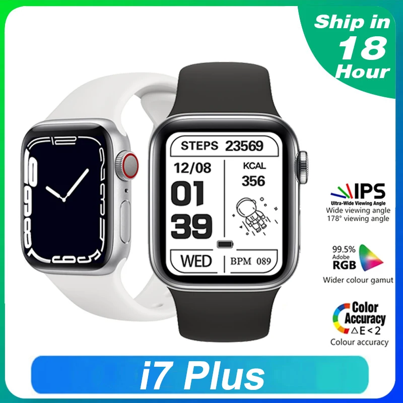 

2022 IWO Series 7 Watch i7 Plus Smart Watch Bluetooth Heart Rate Sleep Monitor Woman Men Smartwatch PK IWO 14 X7+MAX IWO W37 Pro