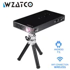 Мини-проектор WZATCO CT50, ОС Android 7,1, Wi-Fi, Bluetooth, с батареей для домашнего кинотеатра, поддержка Miracast Airplay