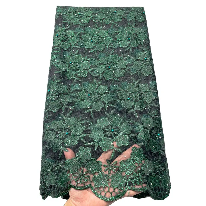 

2020 Latest French Nigerian Laces Fabrics High Quality African Laces Fabric Wedding Tulle Lace fabric F200318