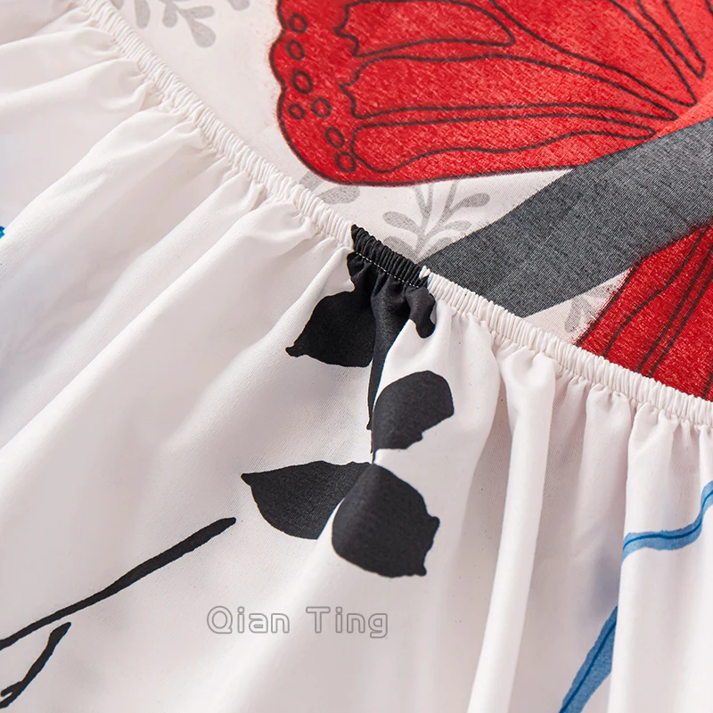 (Новый товар) 1 шт. натяжная простыня из 100% полиэстера с принтом наматрасник 4