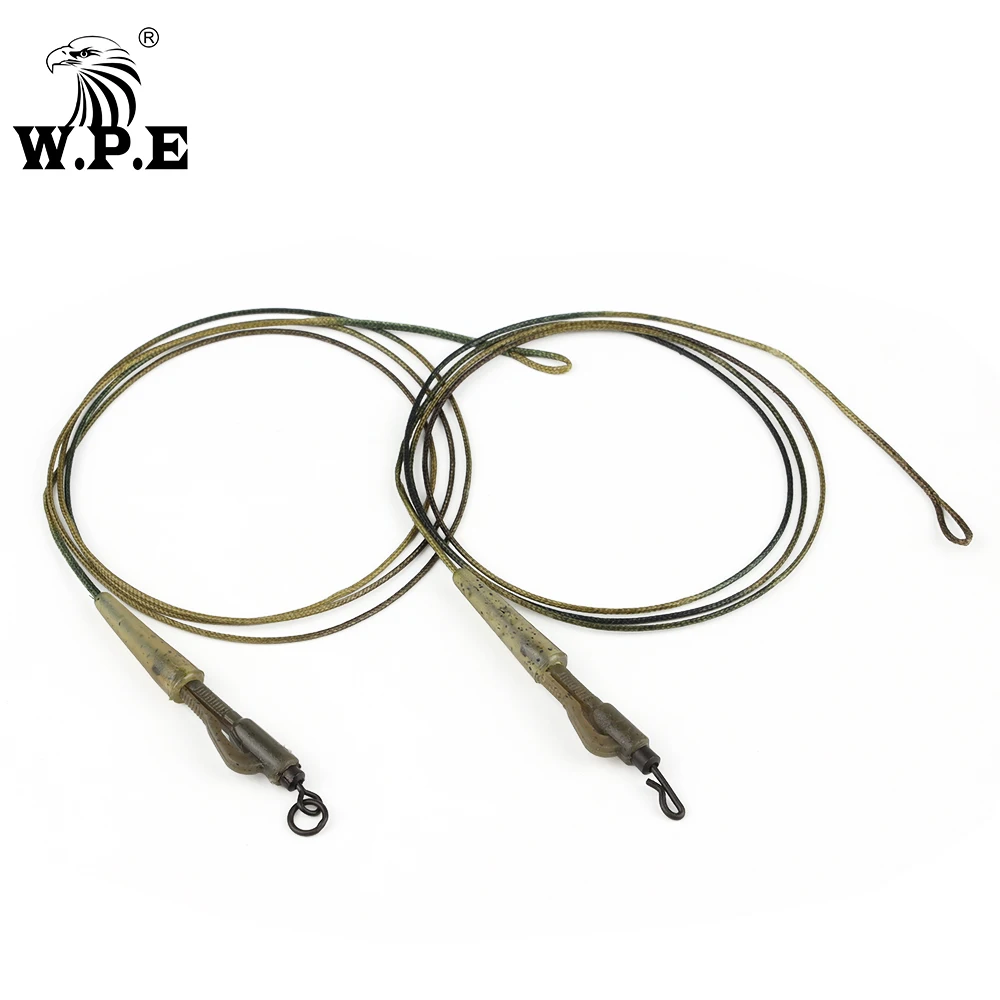 

W.P.E 3pcs/pack Braided Lead Core Leader Line Carp Fishing Method Feeder Hair Rig Lead Clip Connector Swivel Carp Fishing Tackle