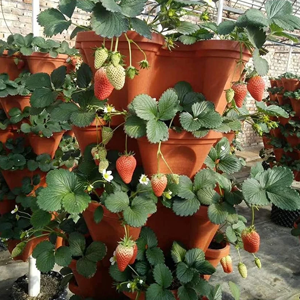 

5pcs Dimensional Three-Petal Flower Pot Strawberry Basin Multi-Layer Superimposed Cultivation Pot Vegetable Fruit Planting Pot