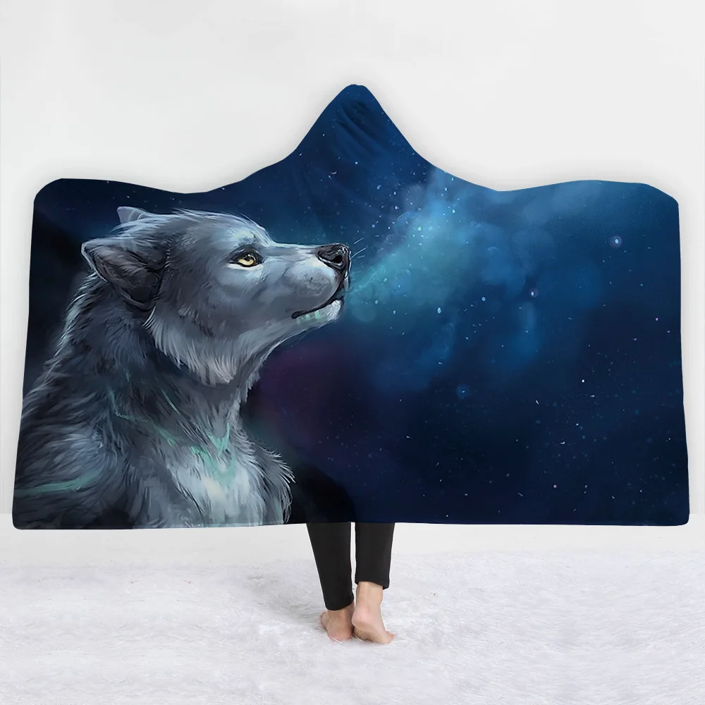 Раптор, Лев, тигр, волк, одеяло с капюшоном, уплотненное, 3d Рисунок, пледы, одеяло, семейный плед для детей, Прямая поставка