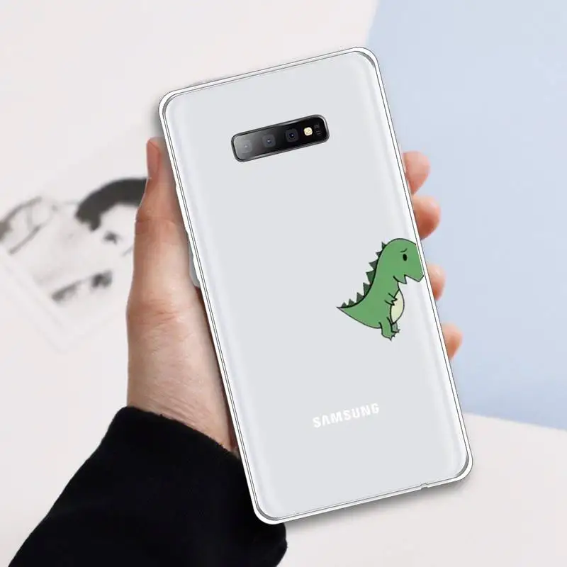 

Dinosaur cute cartoon pattern luxury protective Phone Case Transparent For Samsung Galaxy A 71 21s S note 8 9 10 plus 20 ultra