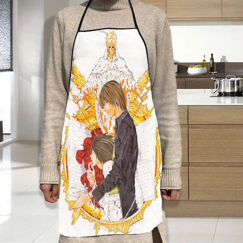 

Новый фартук Death Note, гриль, кухонный фартук шеф-повара, профессиональный для барбекю, выпечки, приготовление пищи для мужчин и женщин, 2 разме...
