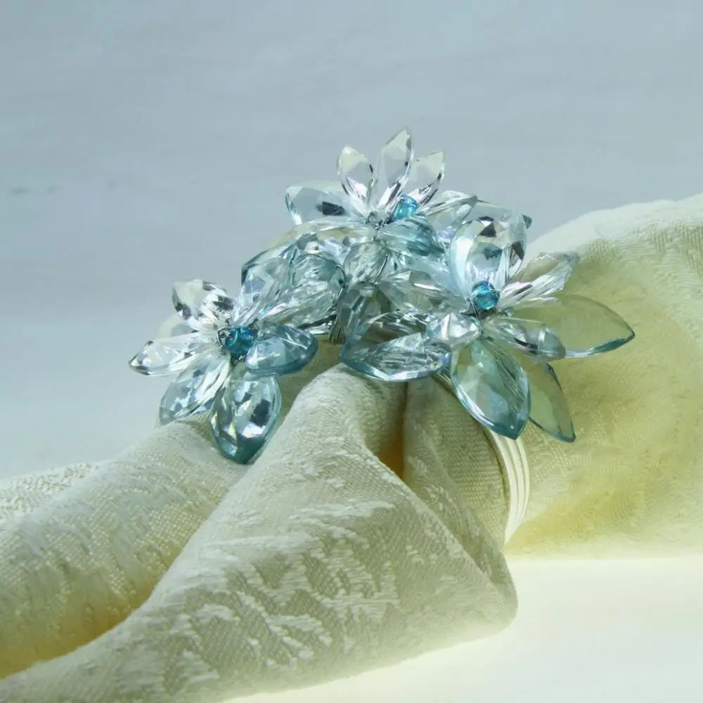 

free shipping qn13112712 napkin rings acrylic flower ,napkin holder 24 pcs