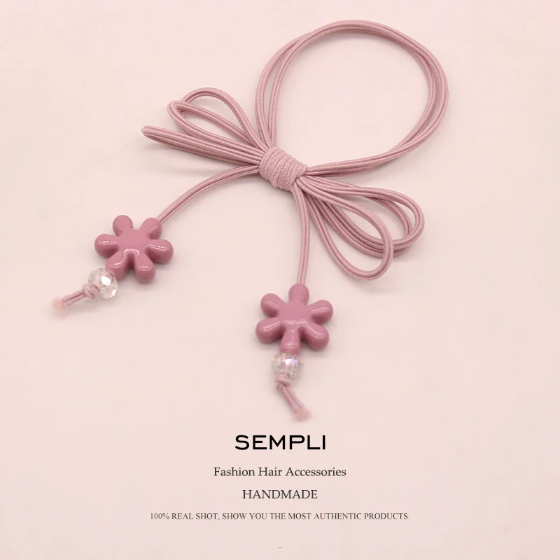 Женские резинки для волос Sempli ручной работы с бантом и бусинами эластичные