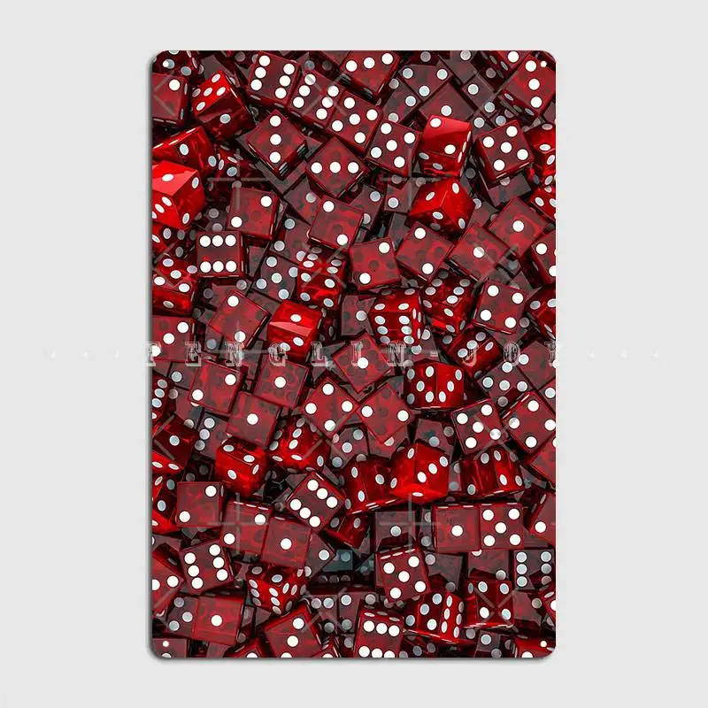 

Red Dice Poster Metal Plaque Club Home Club Bar Personalized Wall Decor Tin Sign Poster