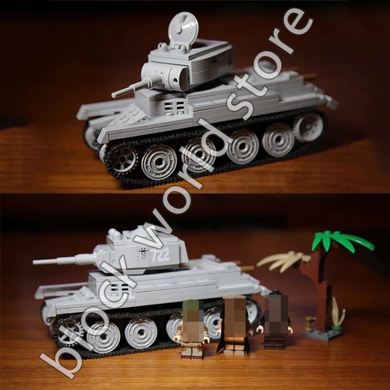 WW2 военный BT 7 светильник Танк 462 шт. Модель Строительный блок дети собирают