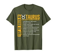 birthday gifts top 10 rules of taurus zodiac t shirt