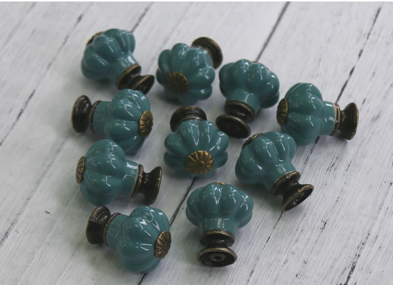 10PCS Vintage Ceramic Knobs and Handles Door Cupboard Drawer Small Pull Knob Handle,Furniture Hardware