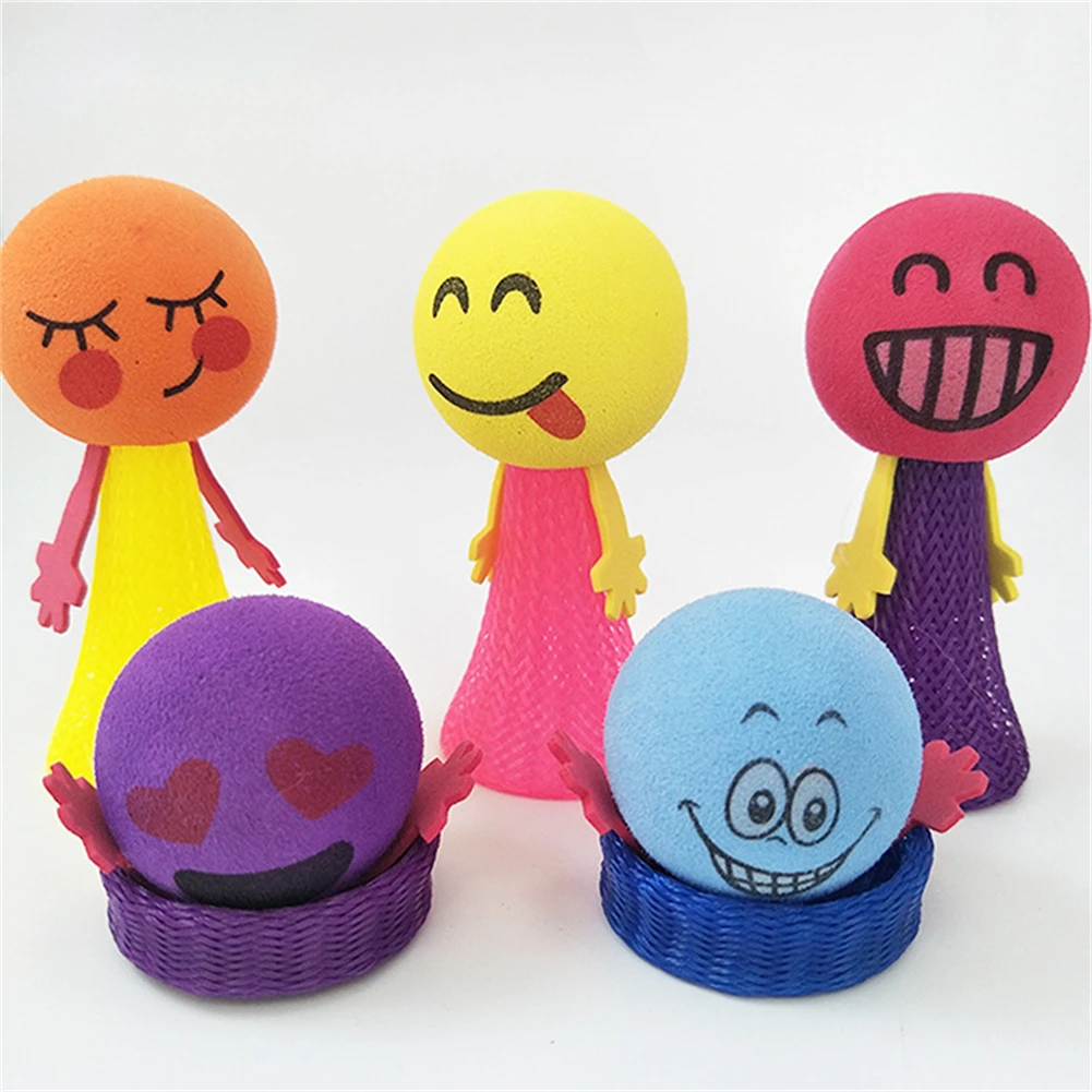 

6Pcs/Lot 6.5CM EVA Bounce Wizard New Strange Jump Flying Doll Spring Figure Catapult Adventures Gag Toys ZH