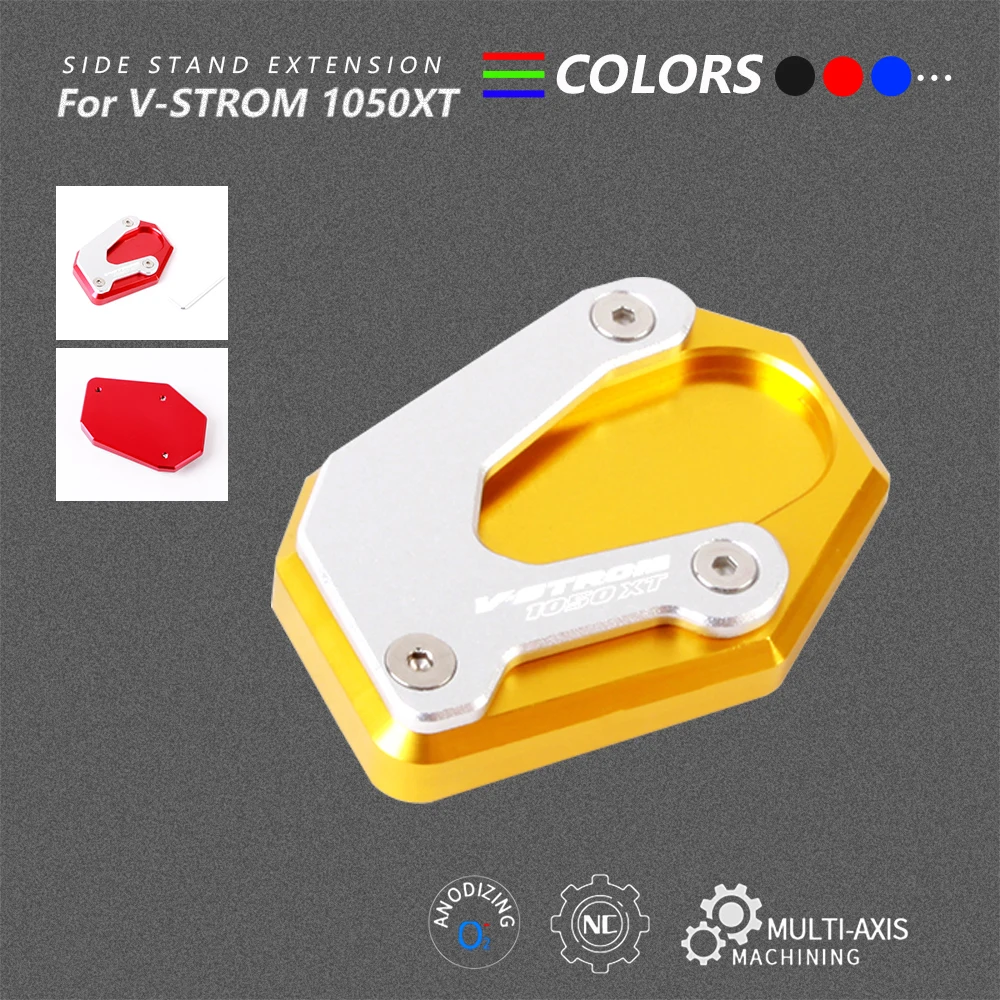 

Aluminum Side Stand Pad Motorcycle Kickstand Extension Enlarger Plate For SUZUKI V STROM VSTROM 1050/1050XT 20-2021 Accessories