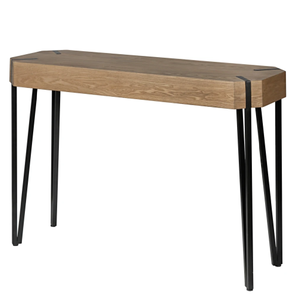 

Console Table Entry Side Sofa Coffee Table with 10CM Thick MDF Board Top and Black Metal Legs for Home 42"Lx14"Wx30"H[US-Stock]