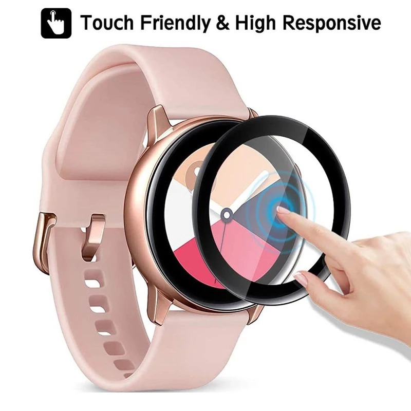 

1PC 3D Full Screen Protector film for Samsung Galaxy Watch Active 2 40mm 44mm Anti-Bubble Soft Round Edge Screen Protector Cover