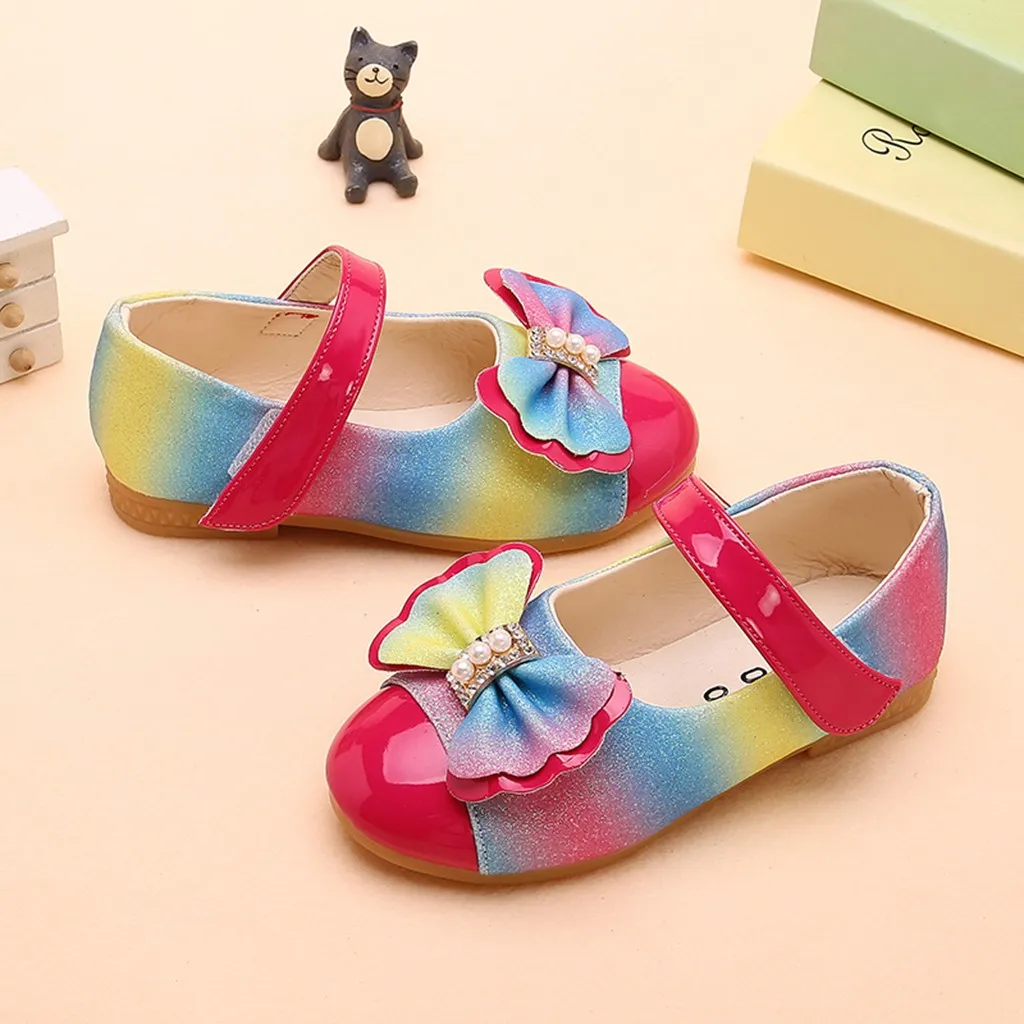 Kids Shoes For Girls Shoes Children Kids Casuals Shoe Baby Girl Pearl Bowknot Bling Single Princess Casual Shoes Zapatillas Nino