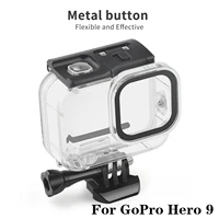 50m waterproof case underwater tempered glass lens diving housing cover for gopro hero 9 black camera accessories