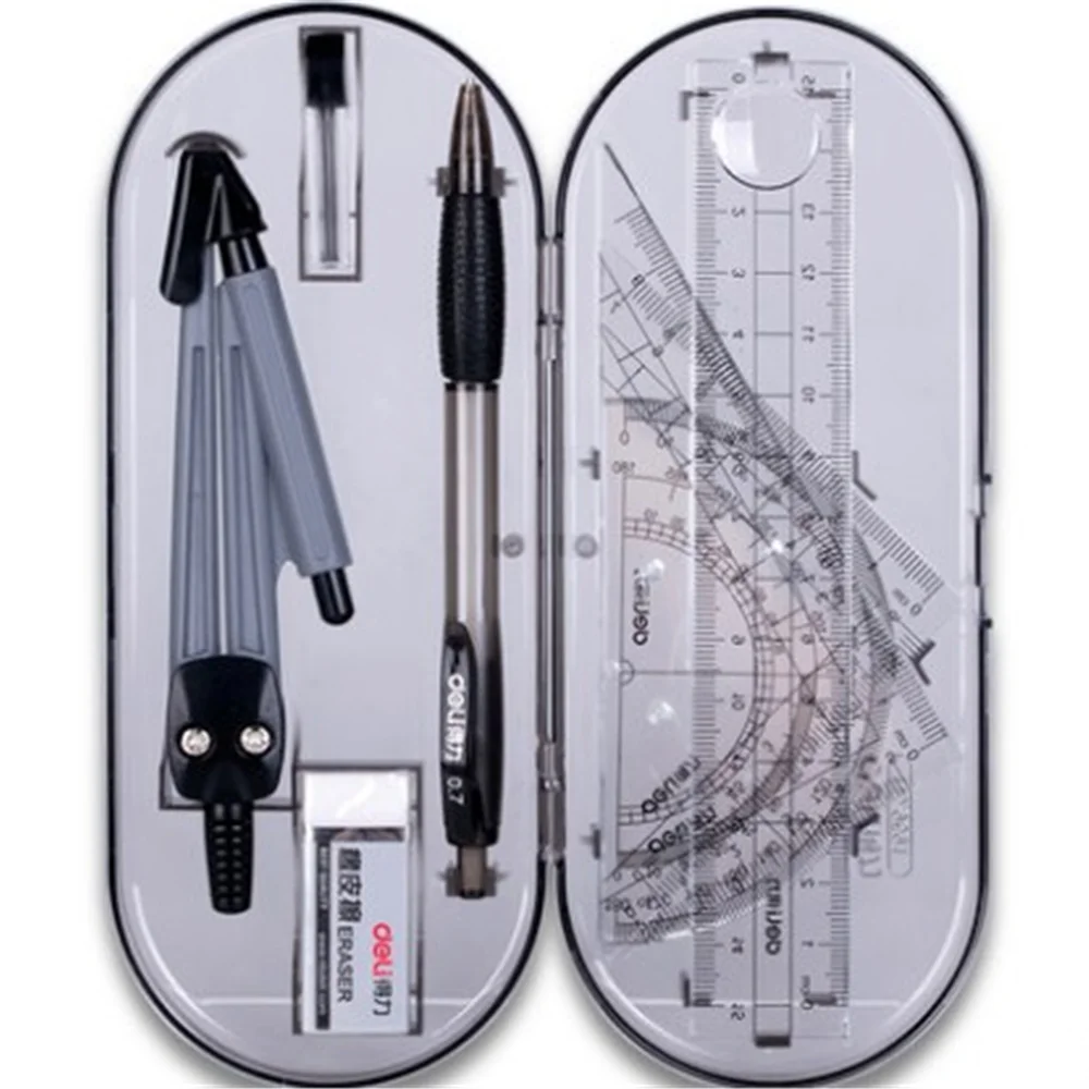 

9591 Ruler Drawing Suit 8 Pieces Of Compasses Ruler Set Student Ruler Set Brands Goniometro Math Set school office supply