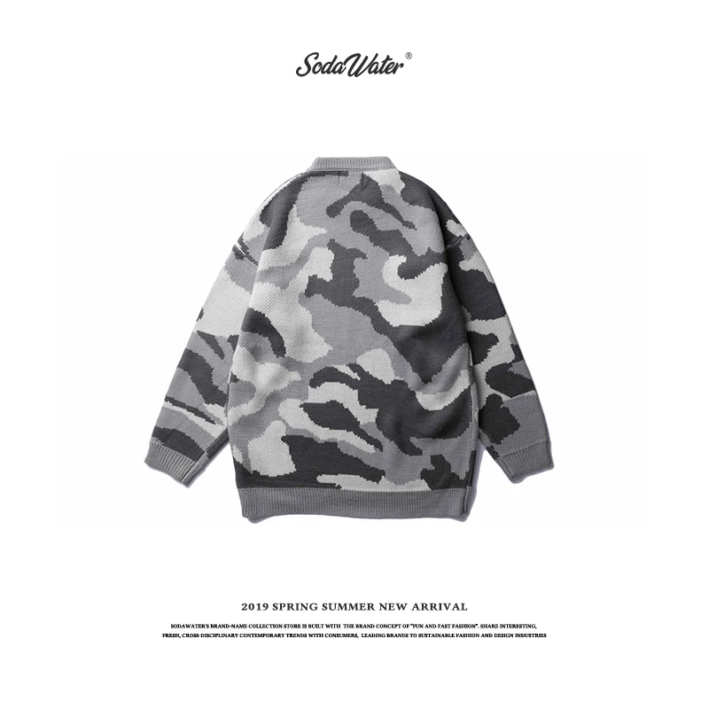 SODAWATER 2019 новый осенний модный Мужской Повседневный свитер камуфляжного цвета