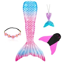 girls mermaid tails for swimming mermaid costume cosplay children swimsuit fantasy beach bikini can add monofin fin halloween
