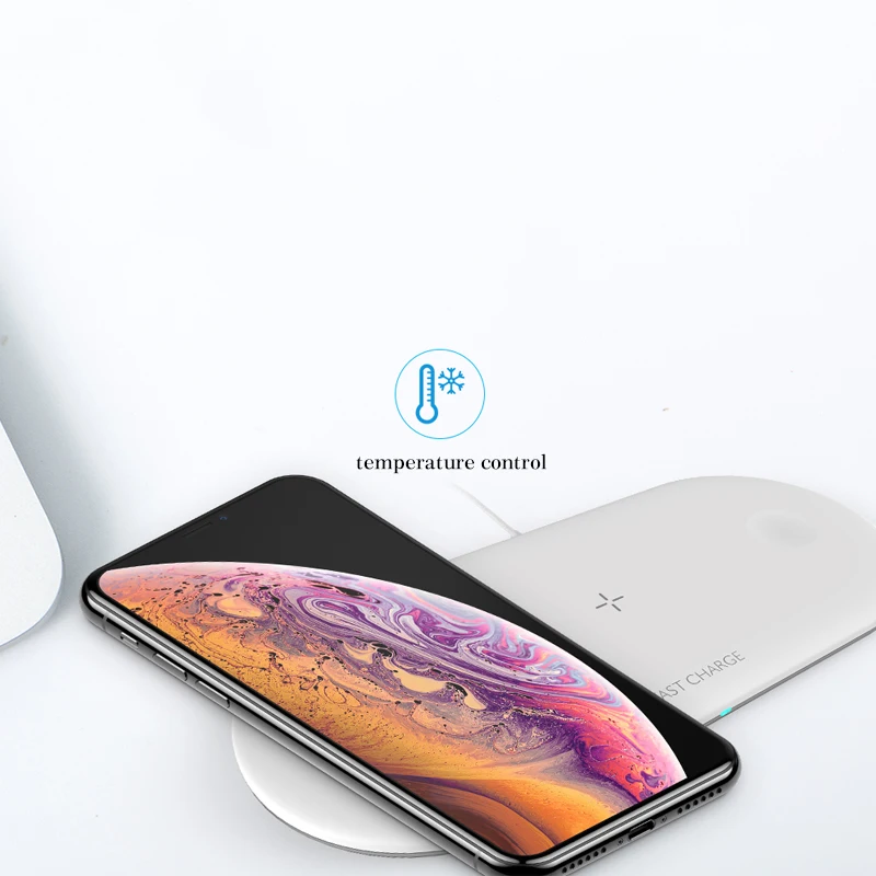 3 в 1 Qi Беспроводное зарядное устройство 10 Вт для Iphone X Xs Max 11 Pro Быстрая зарядка AirPods