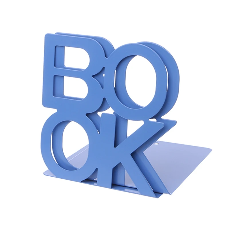 

Alphabet Shaped Metal Bookends Iron Support Holder Desk Stands For Books C5AE