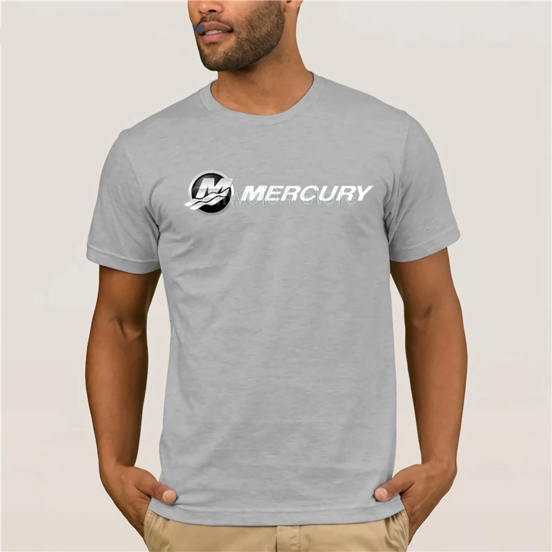 Забавная Мужская футболка белая черная Меркурий подвесной морской двигатель с