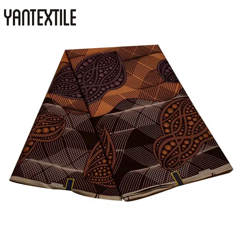 YANTEXTILE 6 ярдов Новая африканская печатная восковая ткань Tissu Africain настоящая восковая африканская ткань Анкара полиэстер нигерийская восковая ткань - Цвет: 19080024