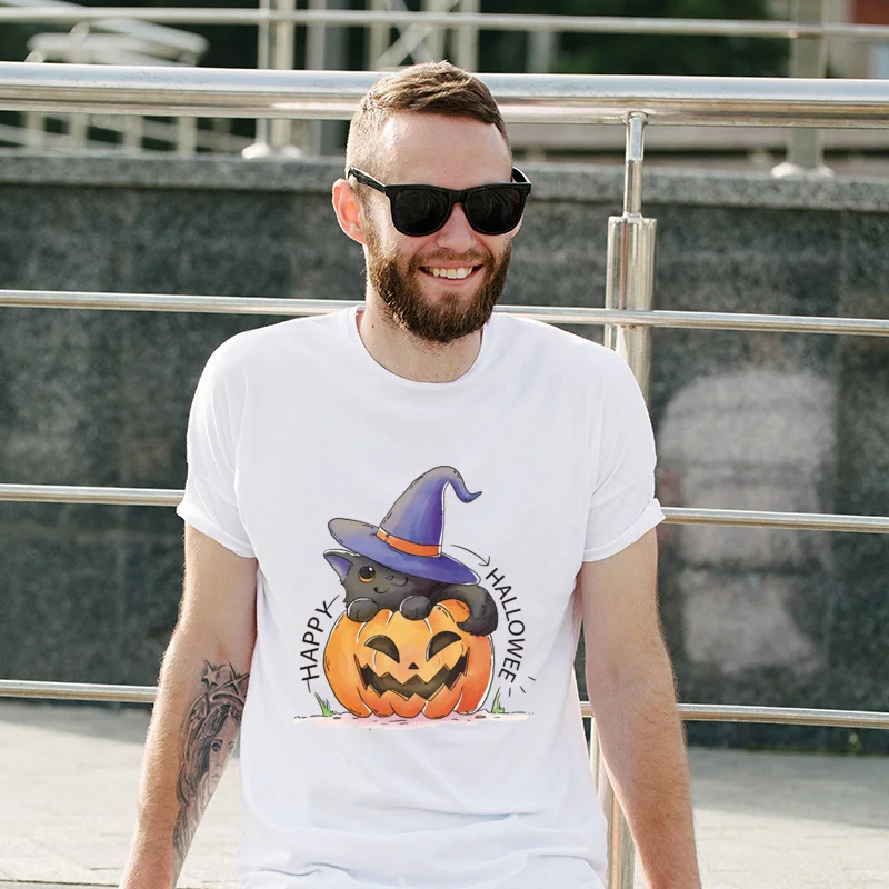 

Birthday Day Happy Halloween Simple Style Special Tops Shirt Leisure Summer Loose Tee Shirt Youth Streetwear Tee Shirts