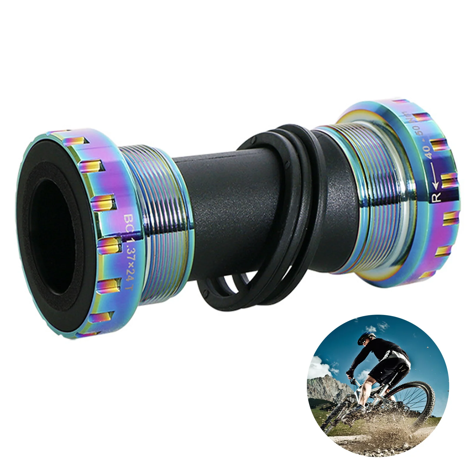 

Bicycle Mountain One Hollow Bracket Threaded BB Bottom Axle Colorful Bottom Axle For Mountain Outdoor Cross Country Bike