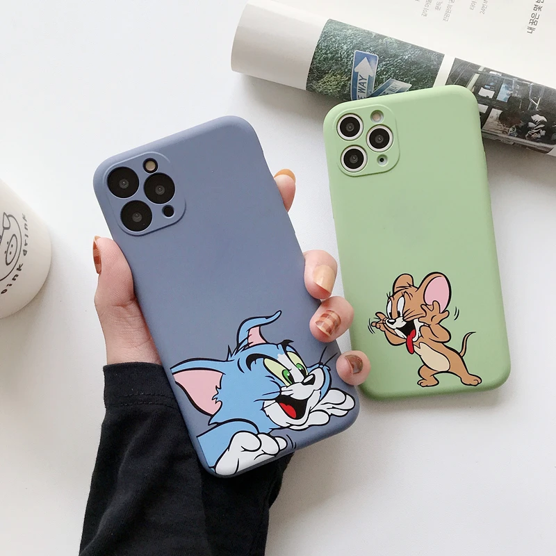 Чехол для телефона с мультяшным Джерри и Томом iPhone 11 Pro Max аниме мягкий жидкий