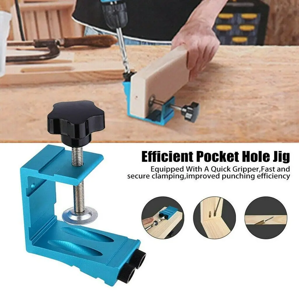 

46pcs Pocket Hole Jig Kit Dowel Drill Joinery Screw Carpenters Woodwork Angle Tool