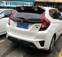 abs rear bumper trunk lip spoiler diffuser exhaust protector cover for 14 17 honda fit jazz gk5 2014 2015 2016 2017