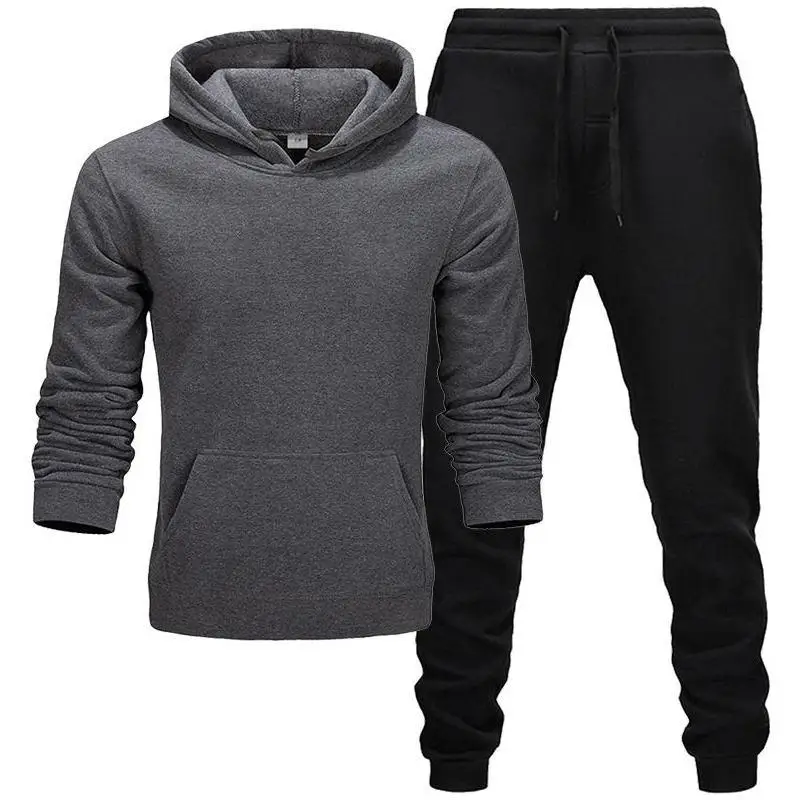 

Nueva ropa de marca para hombre, jerseys de algodn, chndales con capucha de dos piezas + Pantalones, camisas deportivas, traje