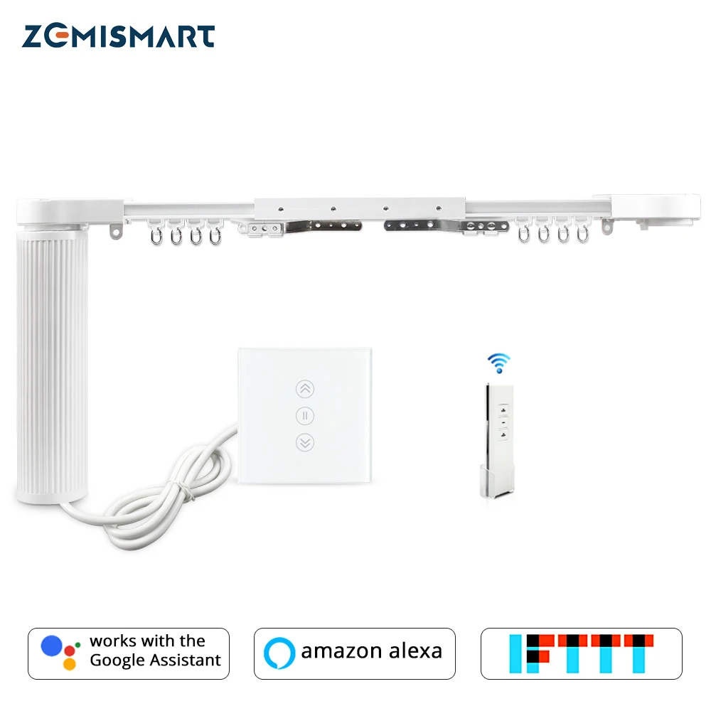 Умный Дом, Моторизованные Умные Шторы С Настенным Выключателем Alexa, Google Home, Tuya, App Control