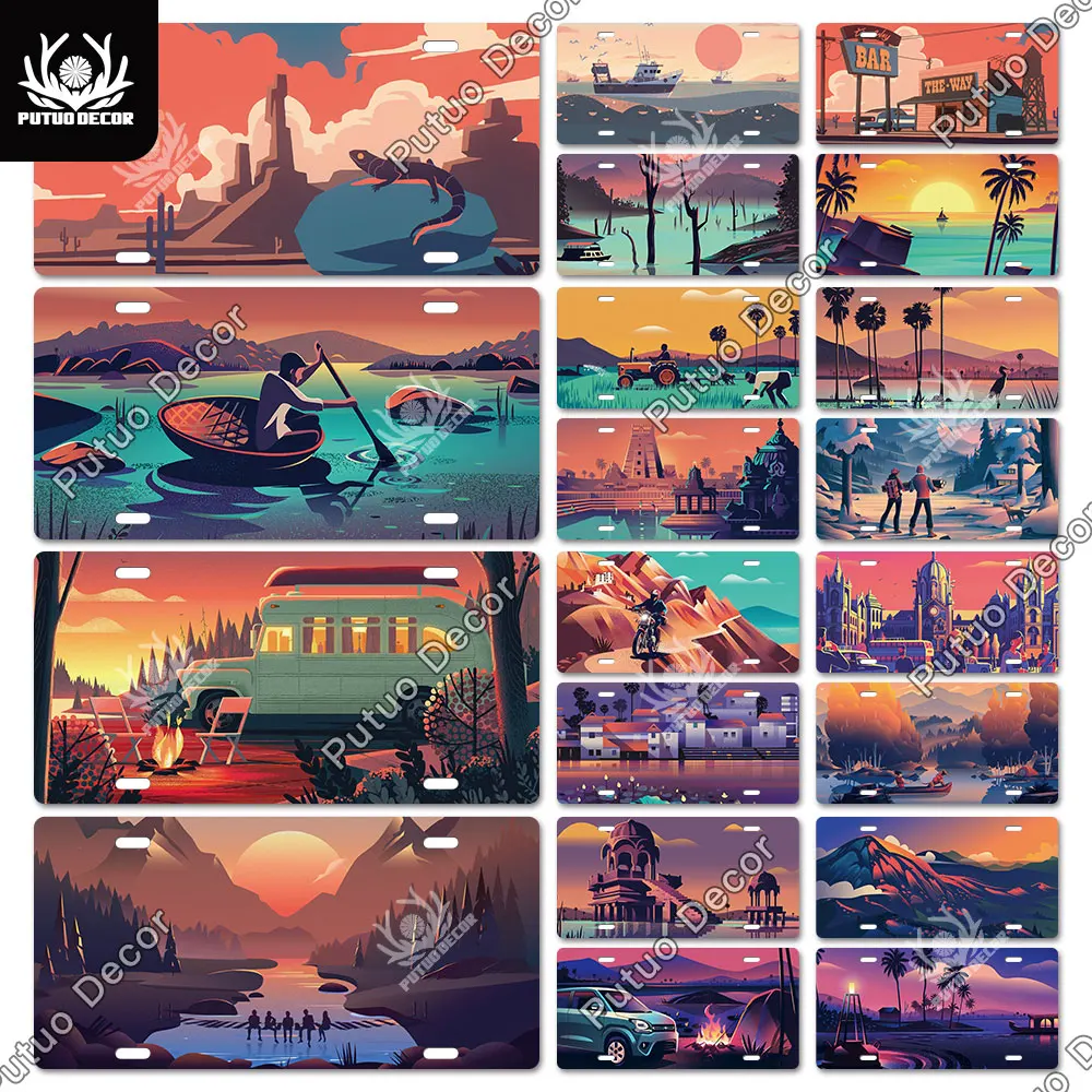 

Putuo декор, иллюстрации, номерная табличка, металлическая декоративная пластина для автомобиля, гостиной, двери, домашний декор для стен