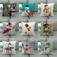 18 cojines cushion case christmas snowman pillowcase sofa bed home pillow cover for home room seat decor