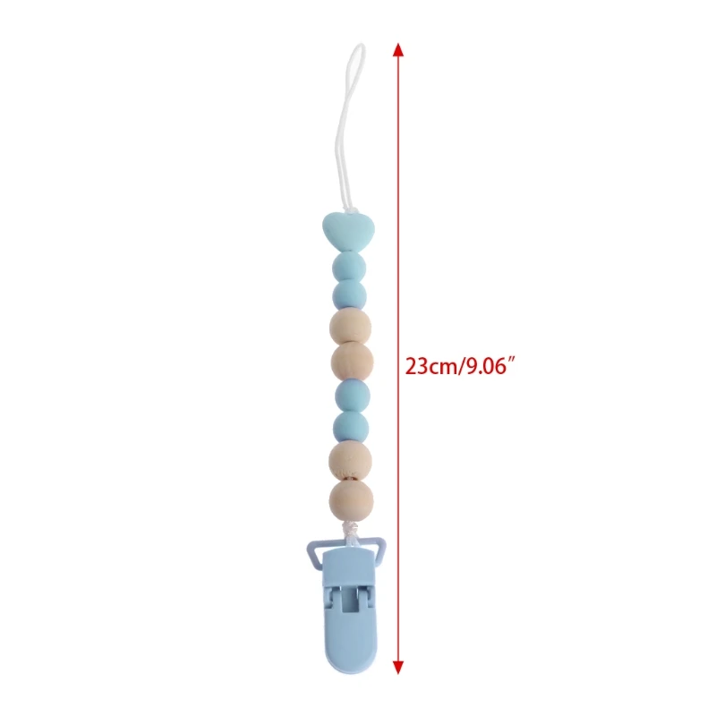 

Wooden Bead Dummy Clip Holder Pacifier Clips Soother Chains Baby Teething Toy