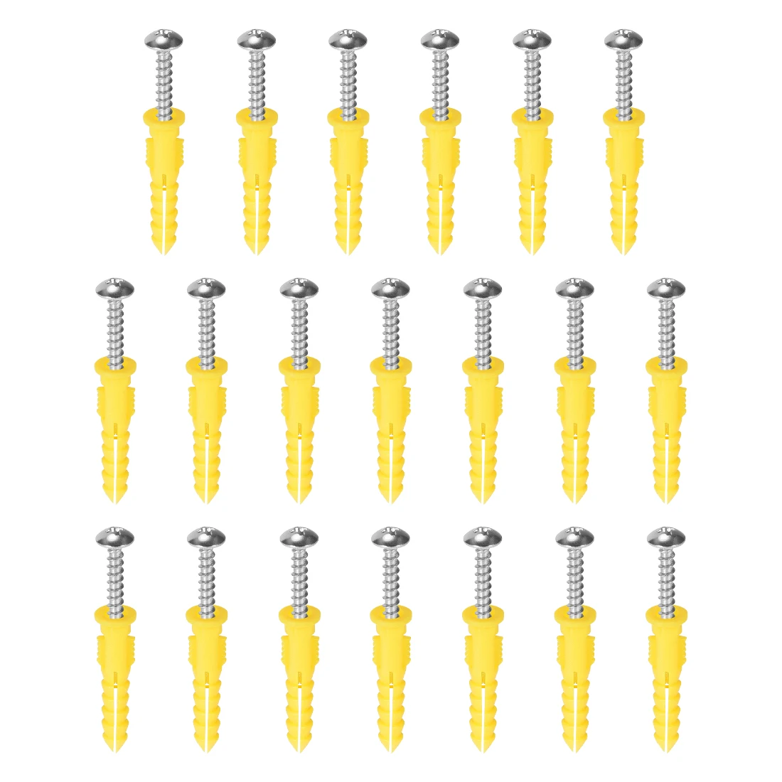 Пластиковые расширительные трубы uxcell, 20 шт., 6 мм X 30 мм, настенная вилка с винтами, желтая, для домашнего сада, для самостоятельного применени...