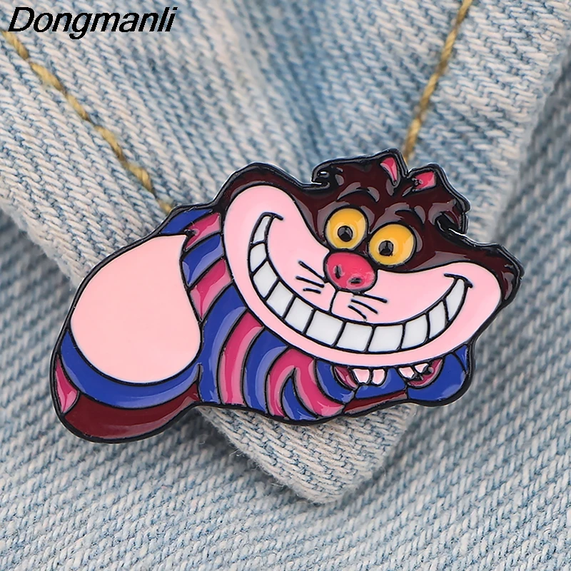 P3639 Dongmanli Mad Hatter металлические эмалированные булавки и броши для женщин и мужчин, ювелирные изделия для футболок, значок с отворотом, детские подарки