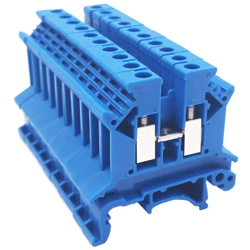 Комбайнер DK2.5N BL 10 Gang Распределение питания Dk2.5N Box Connector DIN Rail Terminal 12 22 AWG 20 Amp
