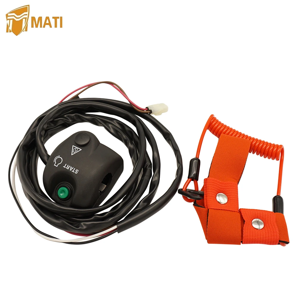 Mati Handlebar Start Stop Kill Switch Box Aassy & Safety Lanyard for Yamaha Waverunner Superjet 650 SJ650 700 SJ700 FX1 FX700