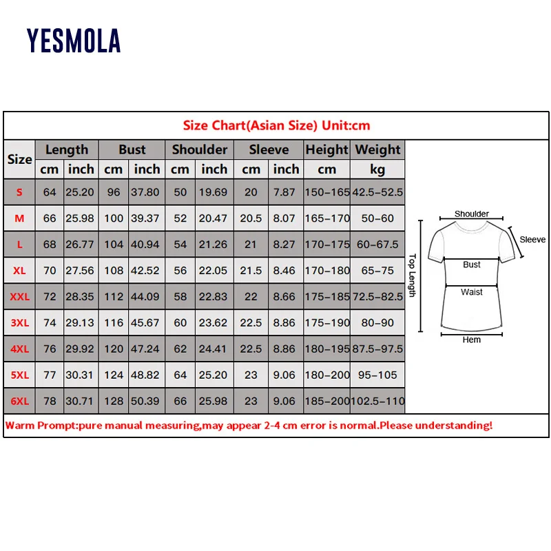 

YESMOLA Summer Men's T Shirt Cotton Hip-hop Short-sleeved T-shirt Loose Men&women High Quality Fashion Streetwear T-shirt