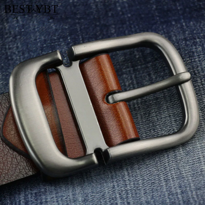 

Best YBT Men Imitation Leather Belt Alloy Pin Buckle Belt Personality Fracture Retro Buckle Fashion Solid Pants Casual Sport Men