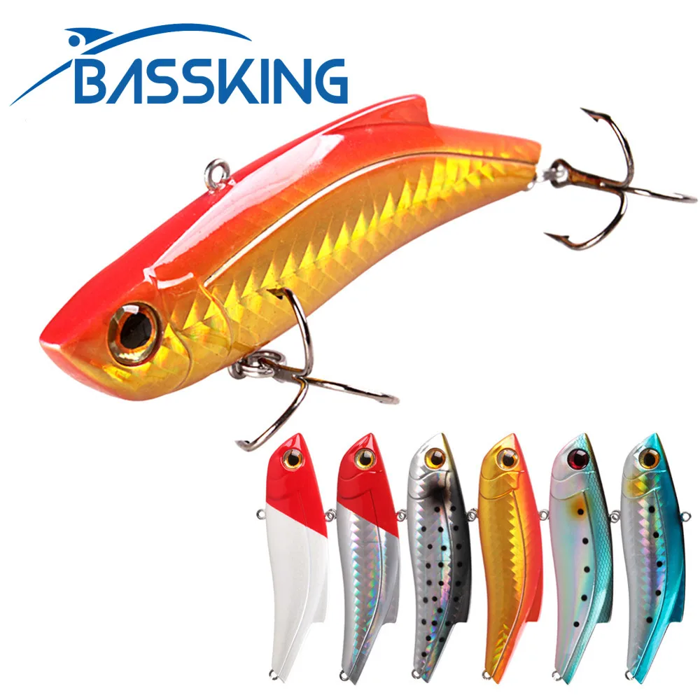 

BASSKING 70mm/15.5g 90mm/27g Winter Hard Fishing Lure VIB 3D Eyes Artificial Bait Jig Wobbler Pesca Crank Lures Swimbait Pesca