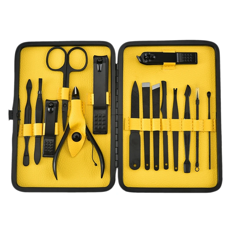 

18Pcs/Set Stainless Nail Art Tools Kit Nail Clipper Cutter Trimmer Ear Pick Grooming Kit Manicure Set Pedicure Toe Tools